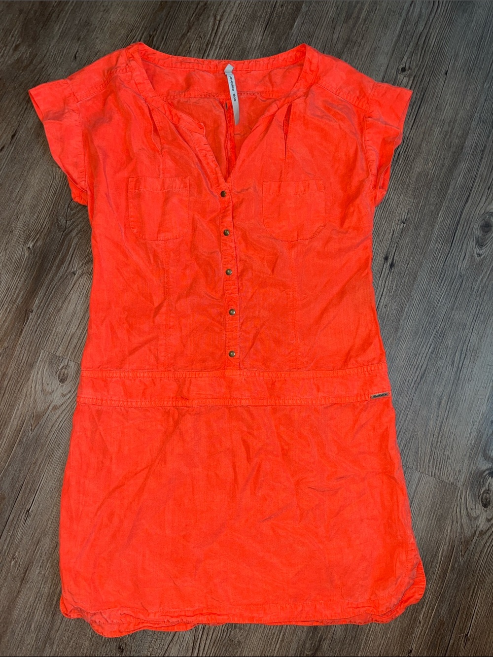 COP.COPINE Vintage Neon Orange Casual Mini Dress